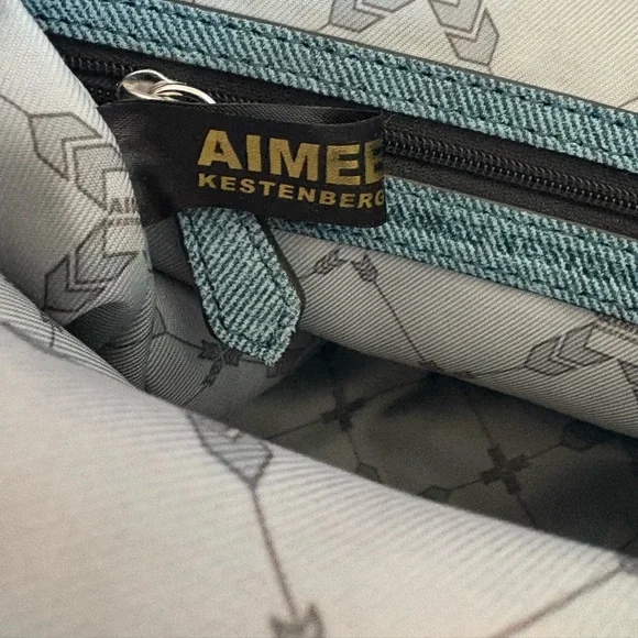 🩵🩵AIMEE KESTENBERG BALI LEATHER DENIM CROSSBODY BAG!🩵🩵 - Picture 8 of 11